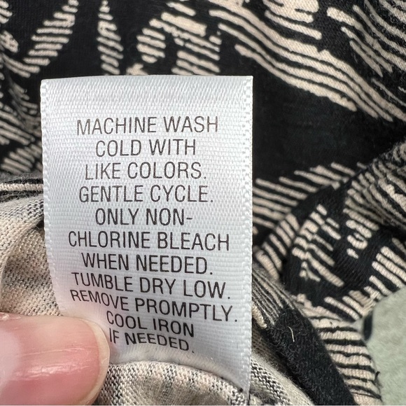 Sonoma | Black Beige Patterned Short Sleeve Midi Dress Size L - Picture 10 of 10